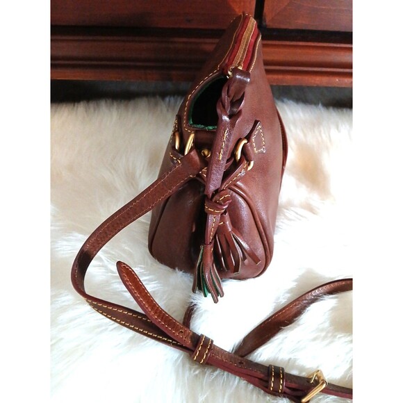 DOONEY & BOURKE MINI CHESTNUT FLORENTINE LEATHER CROSSBODY BAG EUC - Picture 3 of 10